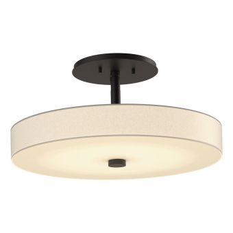Hubbardton Forge Disq LED Semi-Flush in Black, Spun Frost (SH)