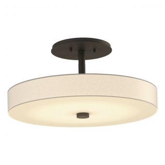 Hubbardton Forge Disq LED Semi-Flush in Natural Iron, Spun Frost (SH)