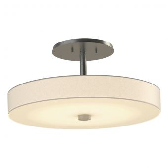 Hubbardton Forge Disq LED Semi-Flush in Vintage Platinum, Spun Frost (SH)