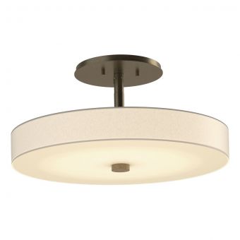 Hubbardton Forge Disq LED Semi-Flush in Soft Gold, Spun Frost (SH)