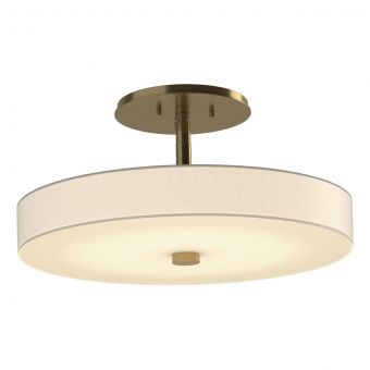 Hubbardton Forge Disq LED Semi-Flush in Modern Brass, Spun Frost (SH)