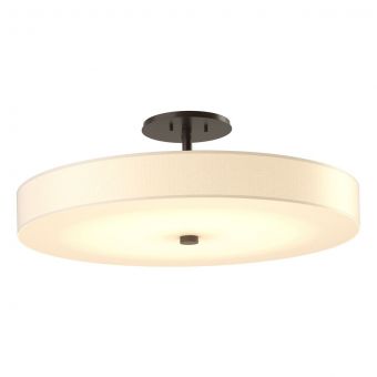 Hubbardton Forge Disq Large LED Semi-Flush in Bronze, Spun Frost (SH)