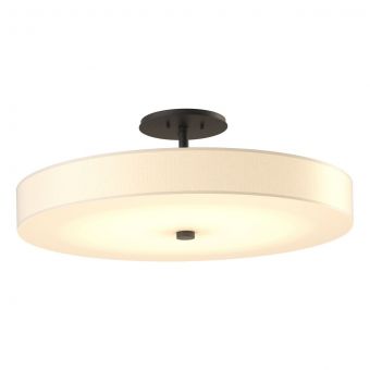Hubbardton Forge Disq Large LED Semi-Flush in Natural Iron, Spun Frost (SH)