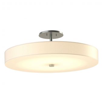 Hubbardton Forge Disq Large LED Semi-Flush in Vintage Platinum, Spun Frost (SH)