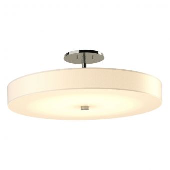 Hubbardton Forge Disq Large LED Semi-Flush in Sterling, Spun Frost (SH)