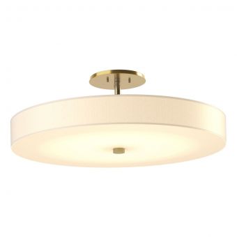Hubbardton Forge Disq Large LED Semi-Flush in Modern Brass, Spun Frost (SH)