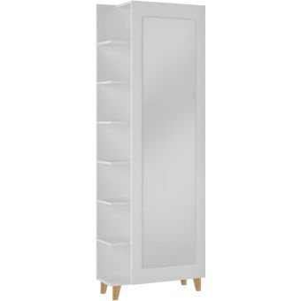 Manhattan Comfort Minetta 14-Pair Mid Century Shoe Closet in White