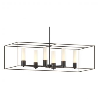 Hubbardton Forge Portico Pendant in Black, Opal Glass (GG) 138940-1810
