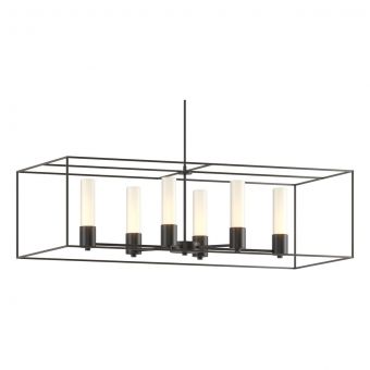 Hubbardton Forge Portico Pendant in Black, Opal Glass (GG) 138940-1812