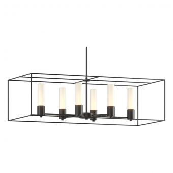 Hubbardton Forge Portico Pendant in Black, Opal Glass (GG) 138940-1814