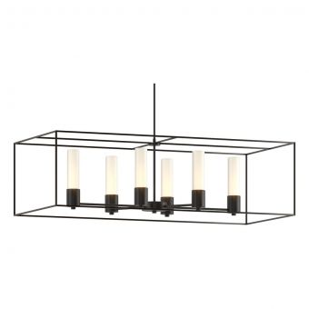 Hubbardton Forge Portico Pendant in Black, Opal Glass (GG) 138940-1816