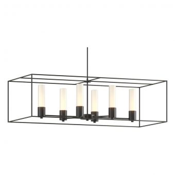Hubbardton Forge Portico Pendant in Black, Opal Glass (GG) 138940-1818