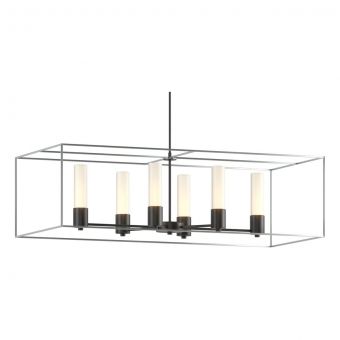 Hubbardton Forge Portico Pendant in Black, Opal Glass (GG) 138940-1820