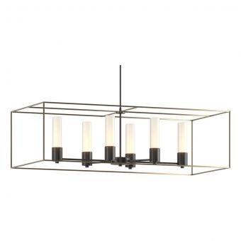 Hubbardton Forge Portico Pendant in Black, Opal Glass (GG) 138940-1822