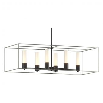 Hubbardton Forge Portico Pendant in Black, Opal Glass (GG) 138940-1824