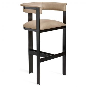 Interlude Home Darcy Bar Stool in Taupe/ Graphite