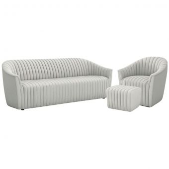 Interlude Home Channel Sofa Set in Fresco
