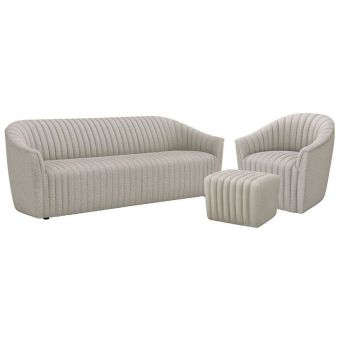 Interlude Home Channel Sofa Set in Storm