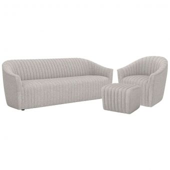 Interlude Home Channel Sofa Set in Rock