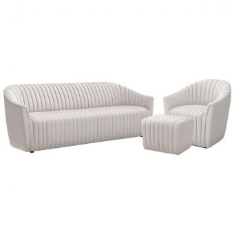 Interlude Home Channel Sofa Set in Cameo