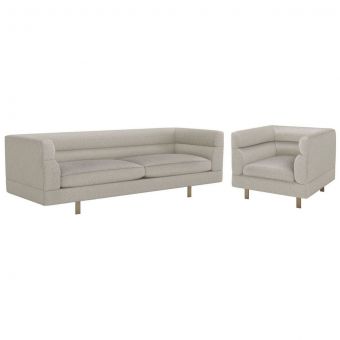 Interlude Home Ornette Sofa Set in Storm