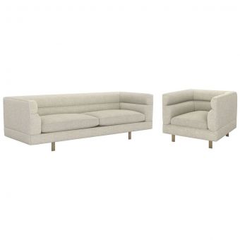 Interlude Home Ornette Sofa Set in Wheat