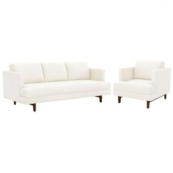 Interlude Home Ayler Sofa Set in Pure