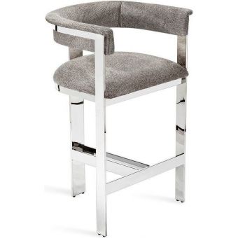 Interlude Home Darcy Hide Counter Stool - Nickel