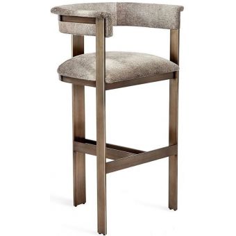 Interlude Home Darcy Hide Bar Stool - Bronze