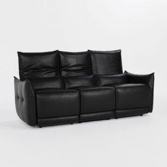 Classic Home Amsterdam 3 Str Recliner Sofa Black