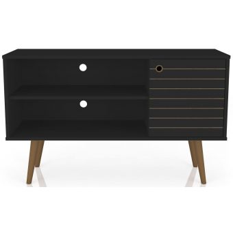 Manhattan Comfort Liberty 42.52" TV Stand with 2 Shelves and 1 Door in Black