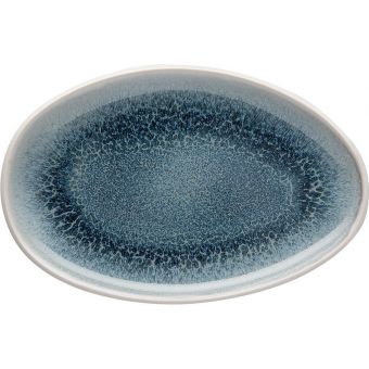 Rosenthal Junto Stoneware Aquamarine Platter, Flat, Oval, 9 7/8 inch, 6 1/4 ounce