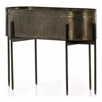 Four Hands Jed Large Planter - Weathered Brass