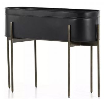 Four Hands Jed Large Planter - Iron Matte Black