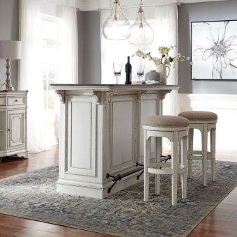 Liberty Furniture Magnolia Manor Bar Set with Marble Top