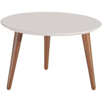 Manhattan Comfort Moore 23.62" Round Mid-High Coffee Table in Off White