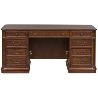 Liberty Furniture Brayton Manor Jr Executive Desk in Cognac