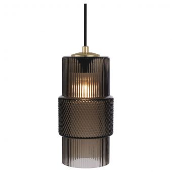 Oggetti Mimo Cylinder Pendant with Brass Canopy, Bronze