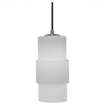 Oggetti Mimo Cylinder Pendant with Gunmetal Canopy, White