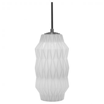 Oggetti Mimo Faceted Pendant with Gunmetal Canopy, White