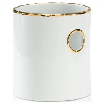 Chelsea House Bradshaw Orrell Bamboo Cachepot - Metallic Gold/White Glaze