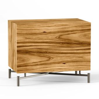 Bernhardt Loft Brasea Nightstand, Steel base in Tungsten Finish