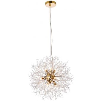 Elegant Furniture & Lighting Solace Gold and Clear Pendant Lamp