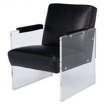 Sarreid Holloway Arm Chair in Onyx Black 