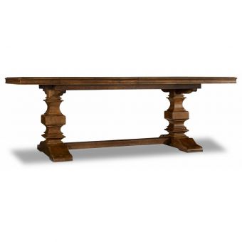 Hooker Furniture Archivist Trestle Dining Table in Dark Wood