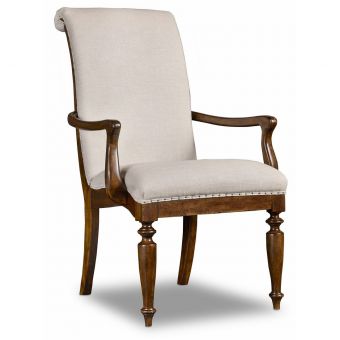 Hooker Furniture Archivist Upholstered Arm Chair in Dark Wood