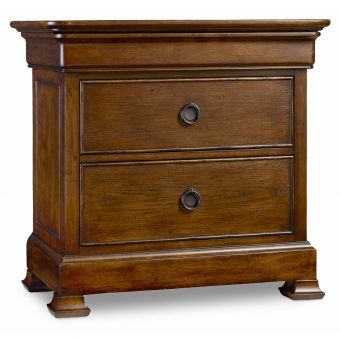 Hooker Furniture Archivist Three Drawer Nightstand in Dark Wood