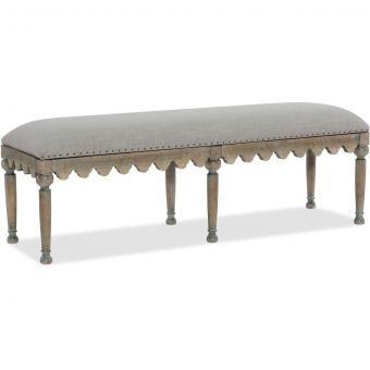 Hooker Furniture Boheme Madera Bed Bench in Grey