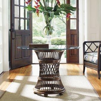 Tommy Bahama Home Bali Hai Aruba Dining Table With 36" Glass Top