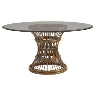Tommy Bahama Home Bali Hai Latitude Dining Table With 60" Glass Top
